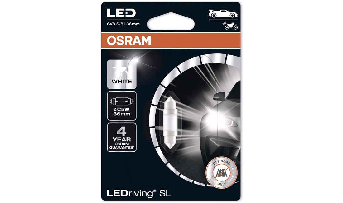 LED Retrofit 12V C5W 36mm Osra LED / Dioder - thansen.dk