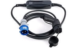 Lader til elbil Type 2 til CEE 32A LCD