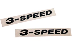 Klistermärkes-set 3-SPEED, Svart