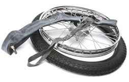 Forhjul, komplett m/dekk + slange, Maxi