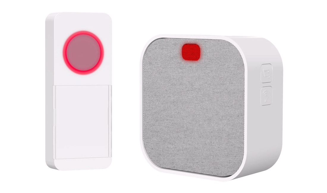  Trådlösdörrklocka med RGB blixt, Vit