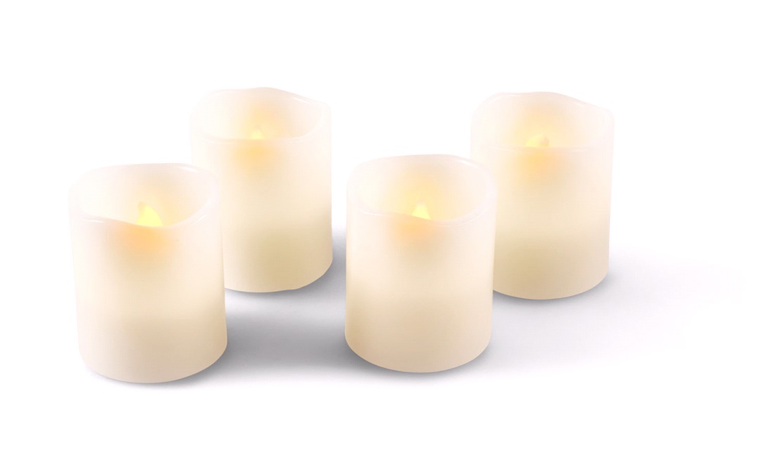  LED bloklys med timer, 4-pak