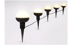 Lysk&aelig;de 10 LED-p&aelig;rer med jordspyd