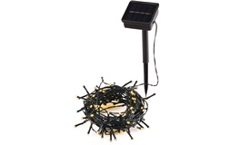 Lysk&aelig;de solcelle 50 LED, varmhvid