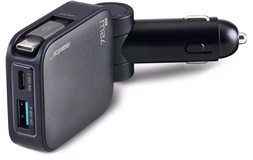 12/24V Multibiladapter USB-A/C/kabel 72W