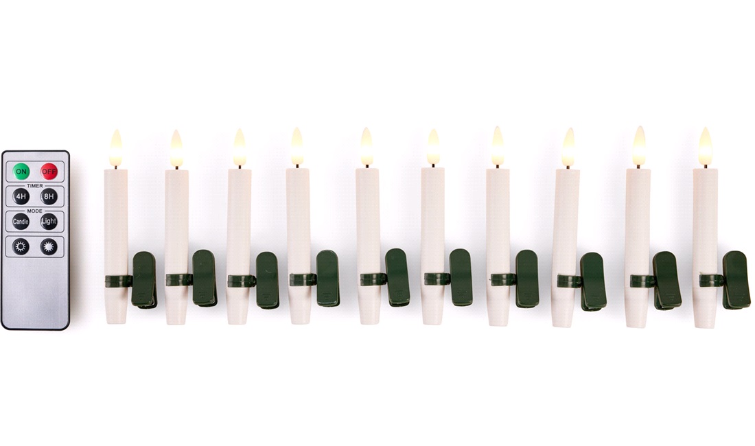  Trådløse juletreslys LED 10 stk