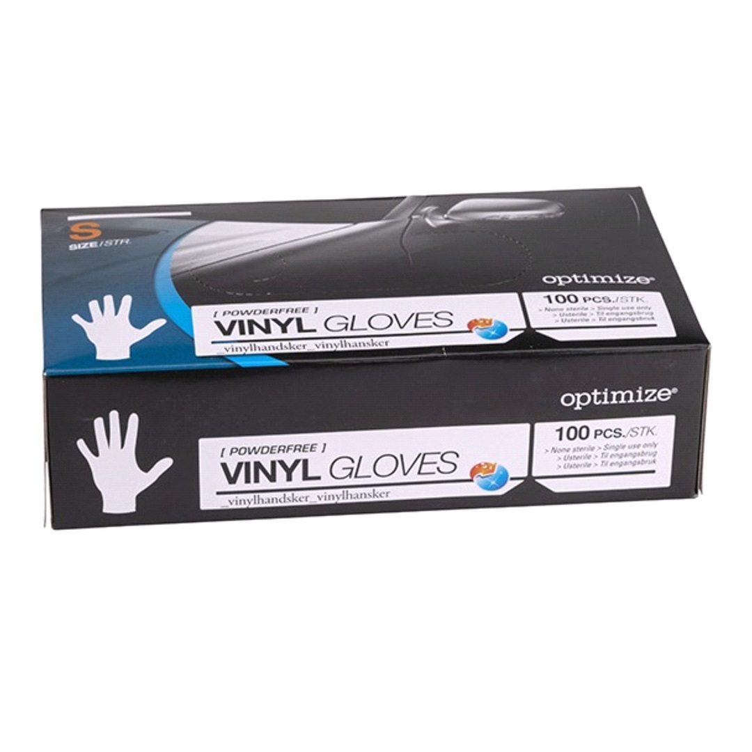 Optimize Engangshansker Vinyl Pf 100 Stk. Str. S