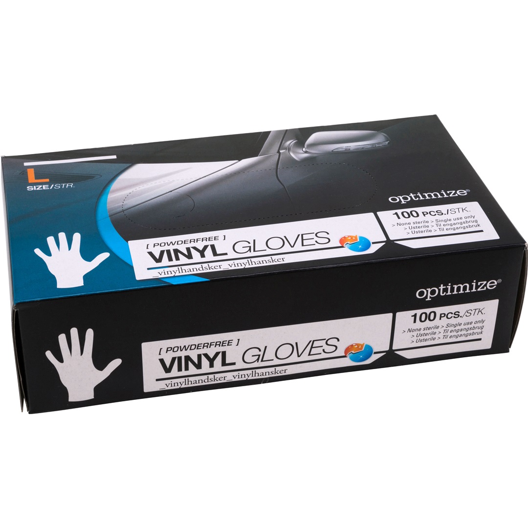 Optimize Engangshansker Vinyl Pf 100 Stk. Str.L