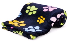 Hundetæppe med poter, Sort