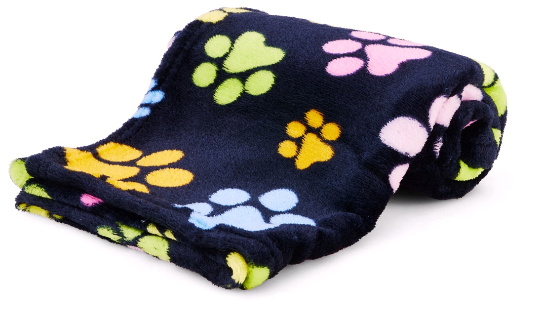  Hundetæppe med poter, Sort