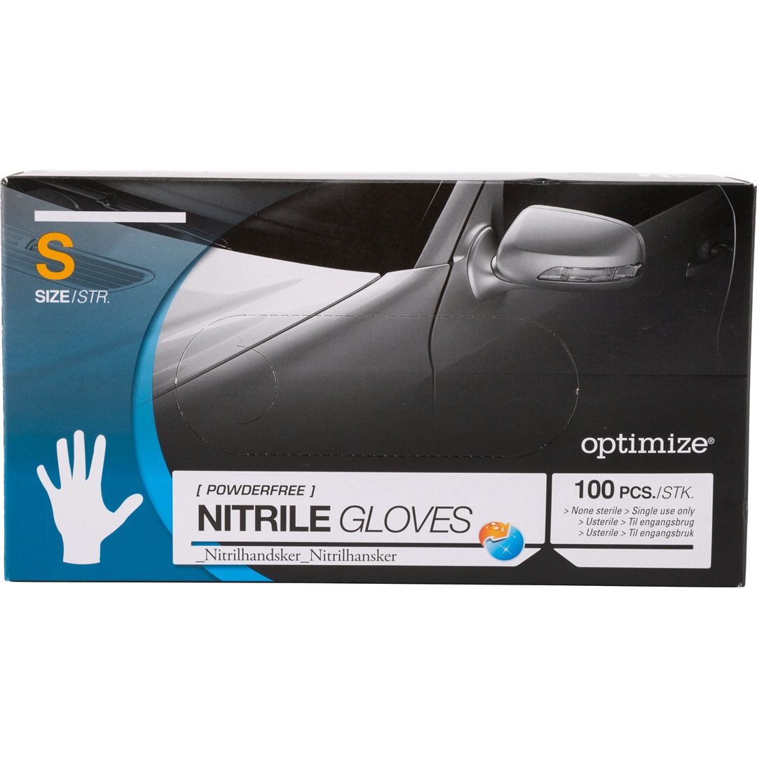 Optimize Nitrilhandskar puderfria stl. S 100 st