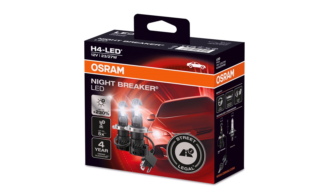  Pæresæt H4 LED Night Breaker (Osram)