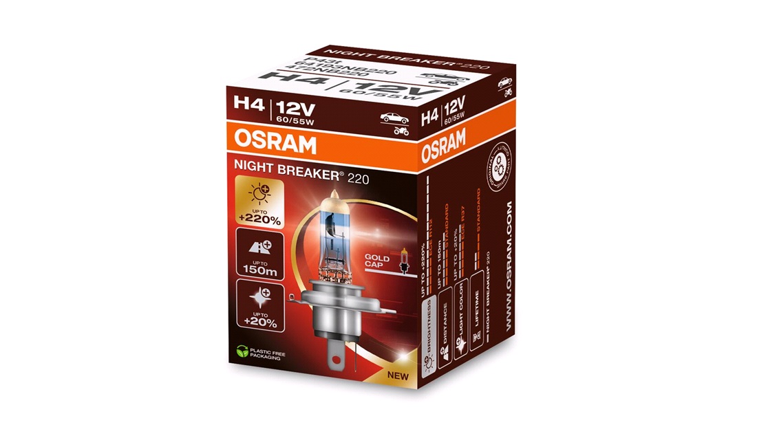  Pære H4 Night Breaker Laser +220 - Osram