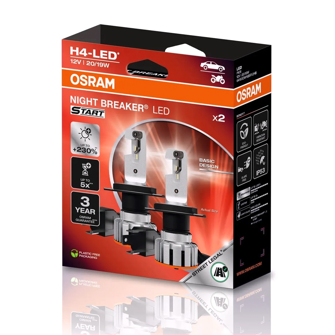 Osram Lampset H4 Night Breaker LED Start - Osr