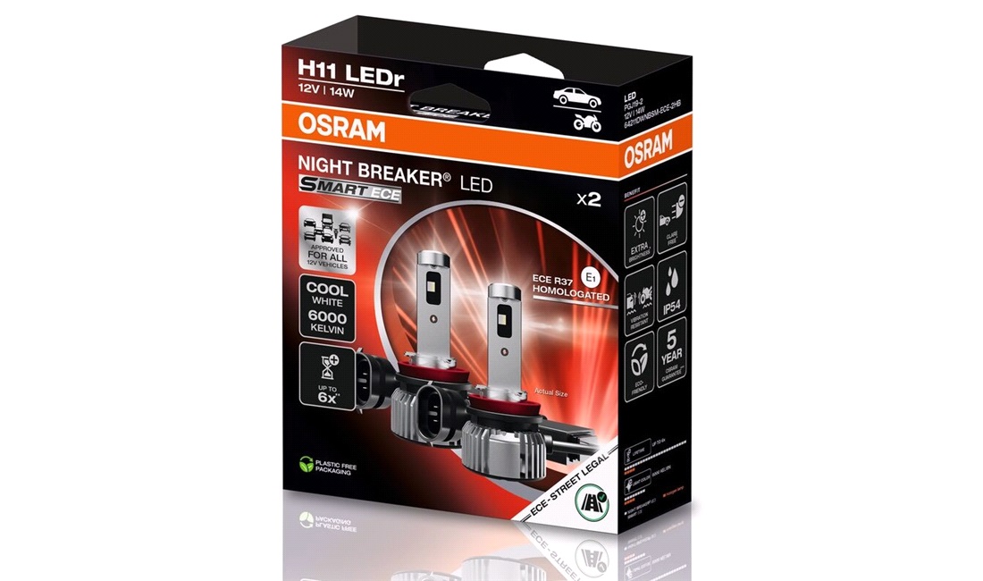  Pæresæt H11 Night Breaker Smart ECE - Osram