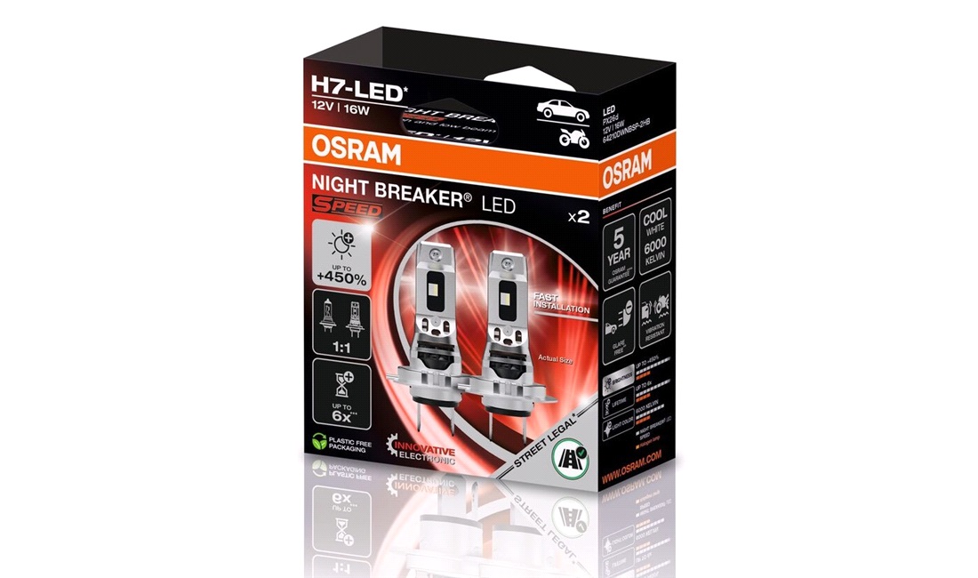  Pæresæt H7 Night Breaker LED Speed +450%