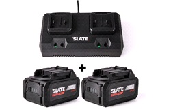 SLATE Dubbelladdare + 2 x 4 Ah batterier