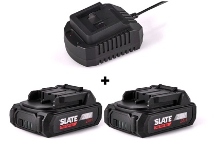 SLATE lader + 2 x 2Ah batterier 