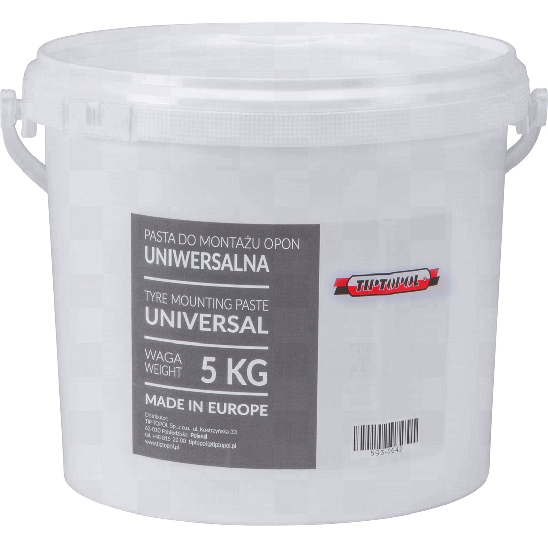Tiptopol Däckfett 5 kg. hvid - 1 stk.