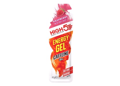 High5 Energy gel+ hindbær koffein 32 ml.