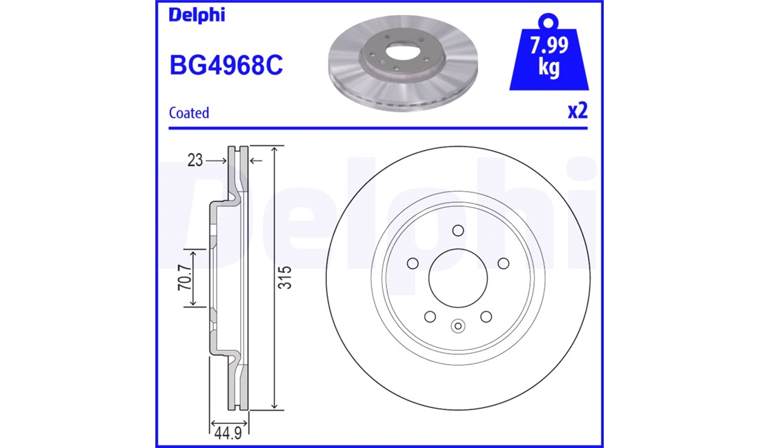  315 x 23 mm