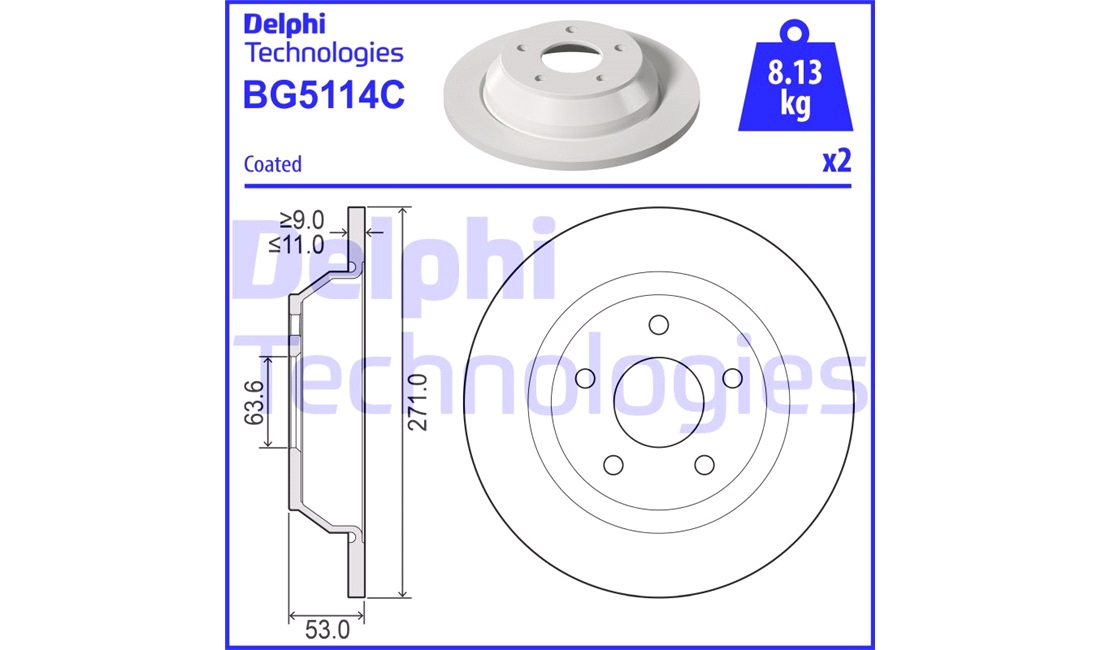  Bremseskive 271 x 11 mm