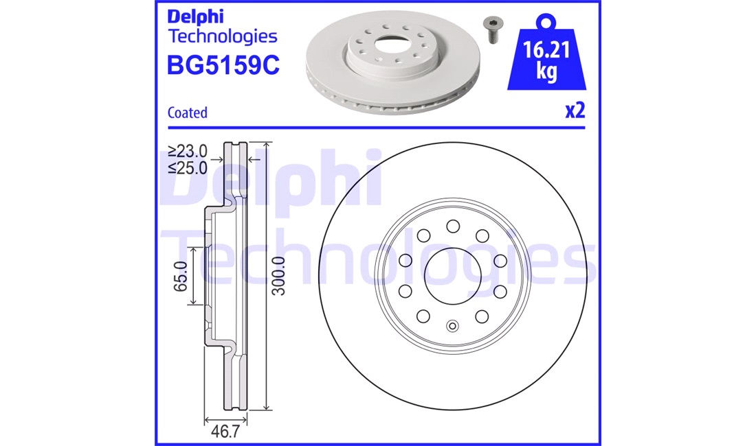  Bremseskive 300 x 25 mm