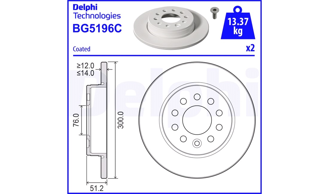  Bremseskive 300 x 14 mm