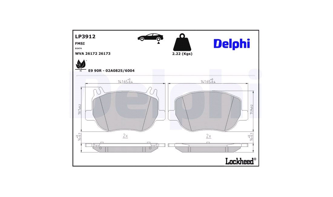  Bromsbeläggssats, skivbroms