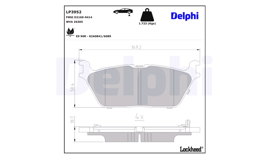  Bromsbeläggssats, skivbroms