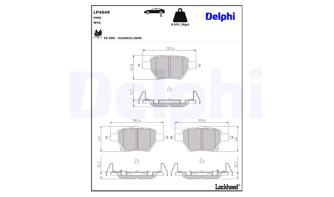  Bromsbeläggssats, skivbroms