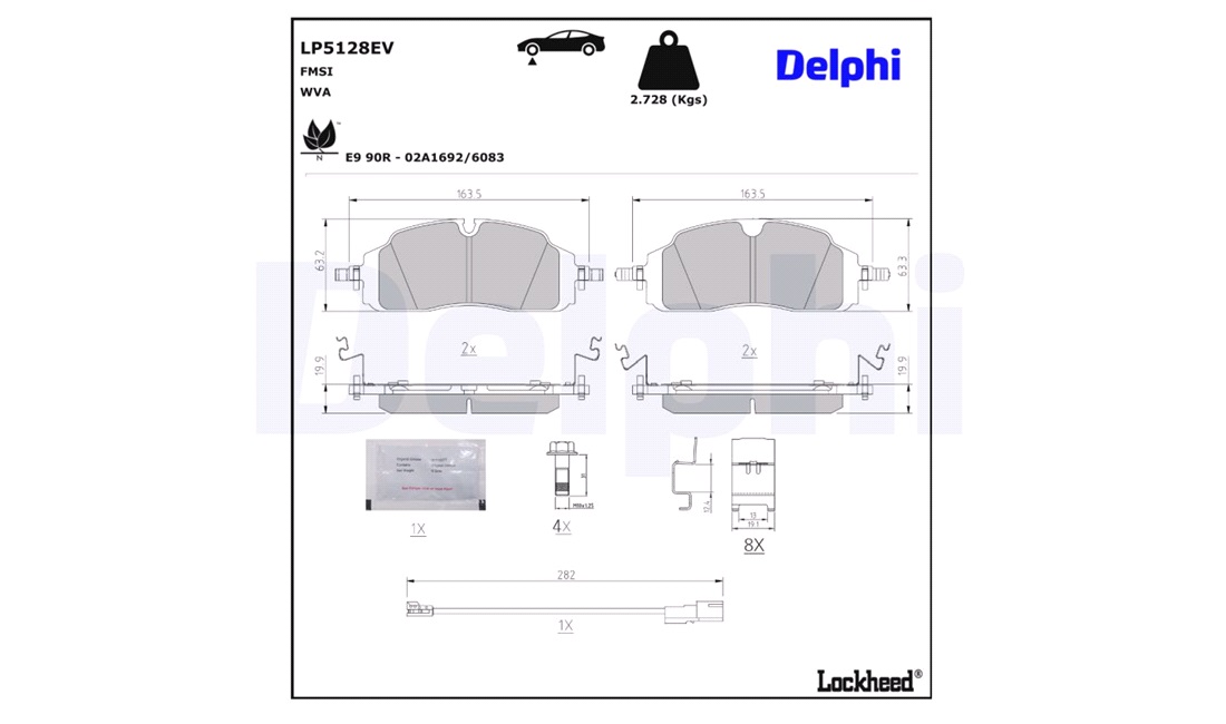  Bromsbeläggssats, skivbroms