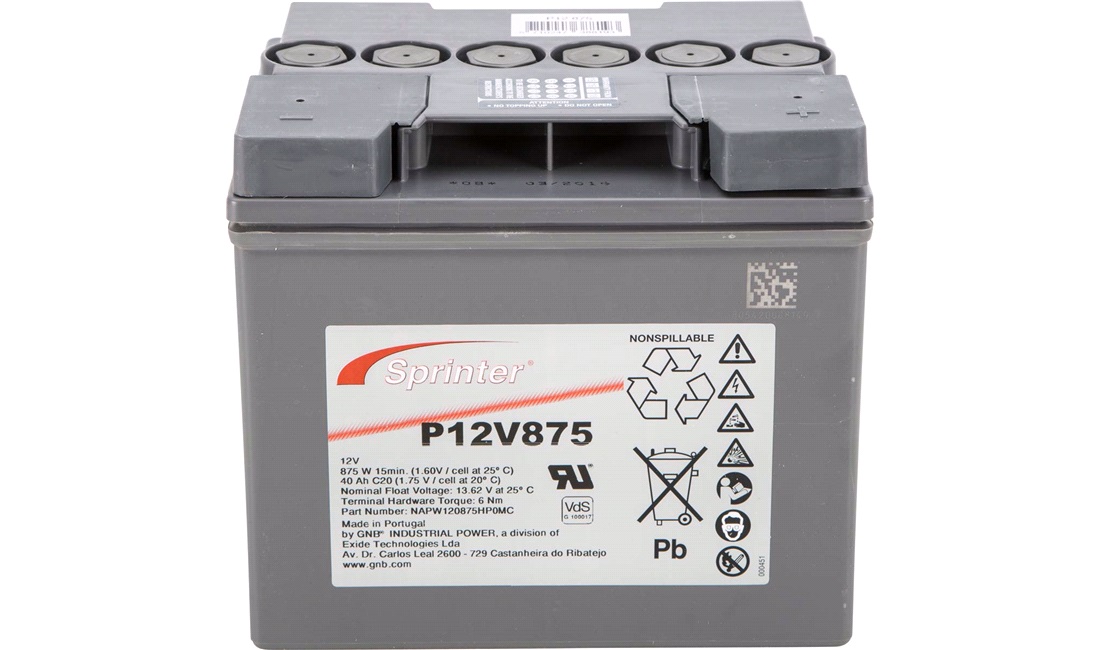  Batteri Exide 12V-40Ah P12V875 AGM Ready