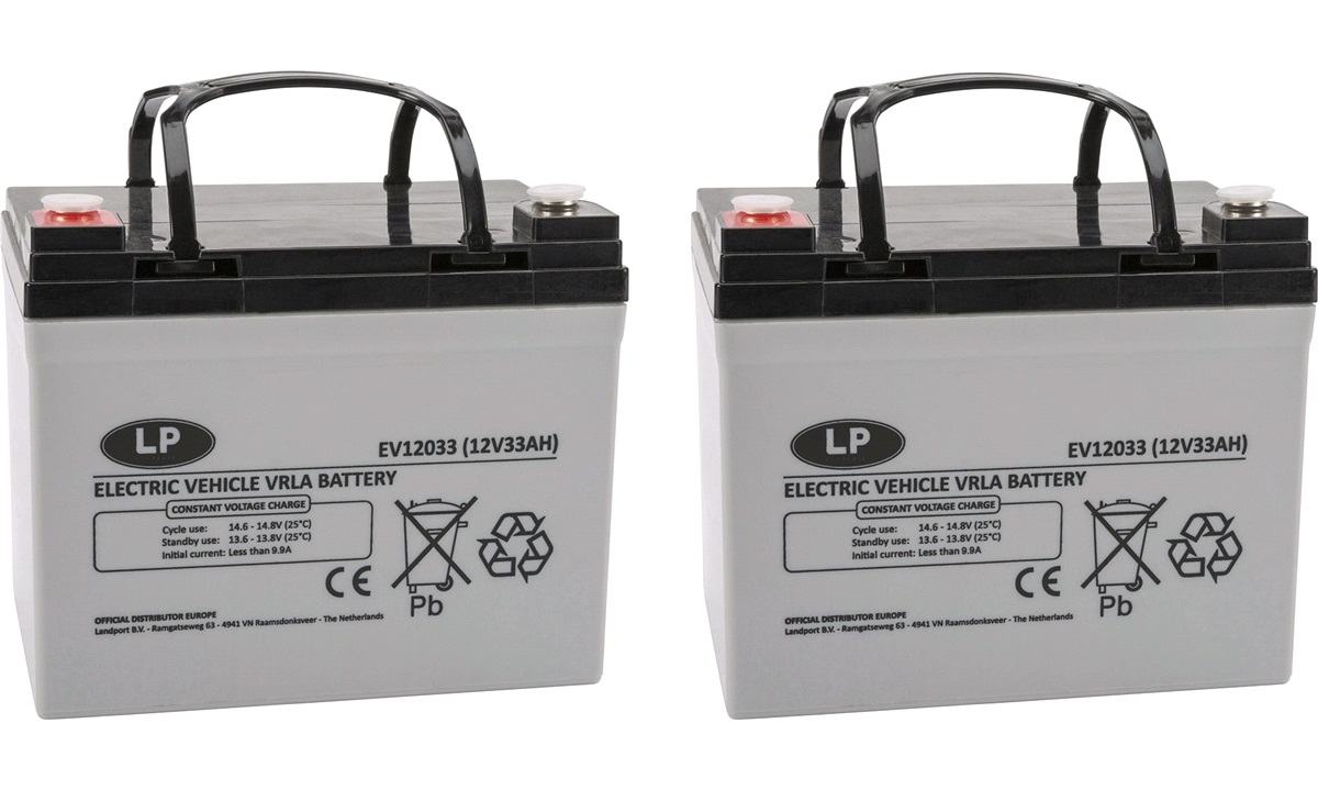 Rang arrangere gyde Batteripakke 2 stk. LP VRLA 12V-33AH - El-scooter batterier - thansen.dk