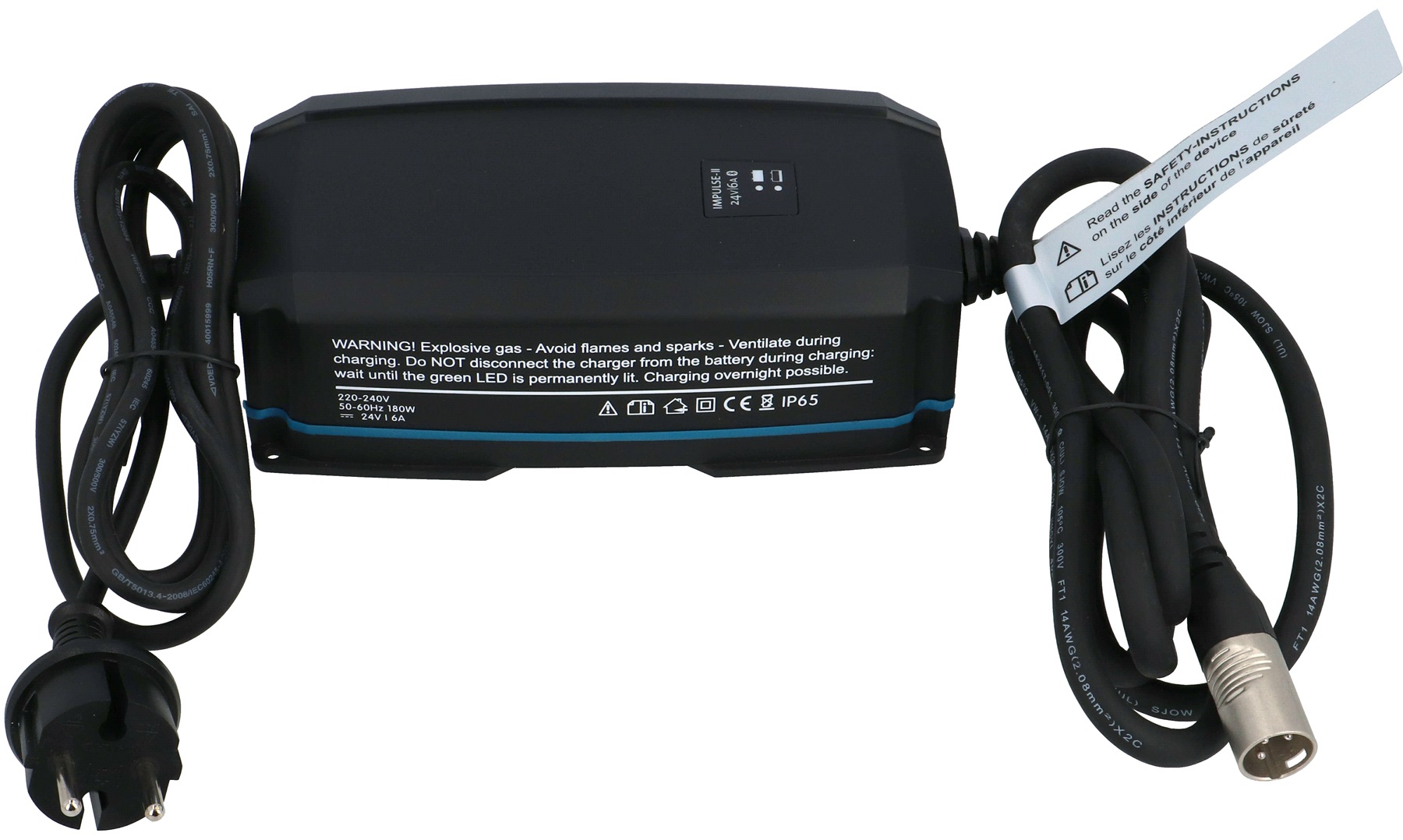 Victron oplader 24V-6A Bluetooth vandtæt til udendørs brug, uni 3-benet - Elektriske - thansen.dk