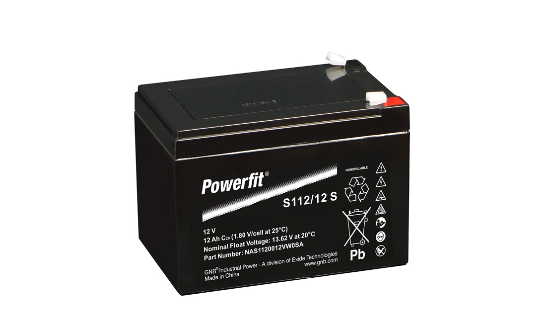  Batteri AGM 1 st. 12Ah Powerfit, S19+