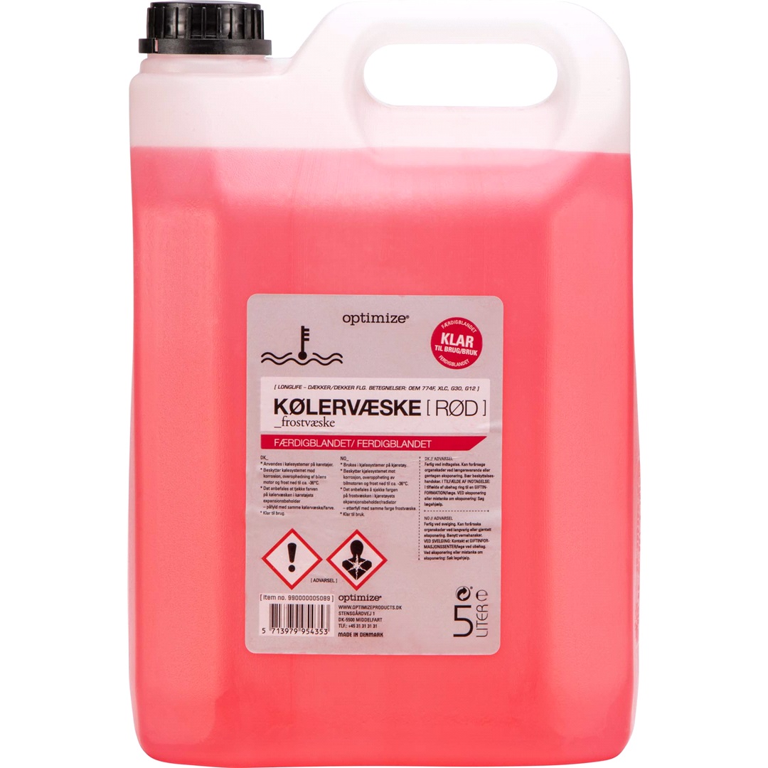 Optimize Kylarvätska - RÖD - klar till anv, 5 L