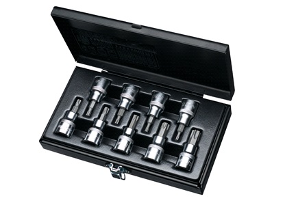 Sæt m/ Bitstoppe 1/2" Torx 9 dele