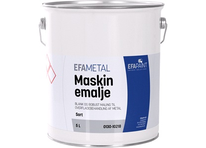 Maskinemalje sort RAL 9005 5 liter