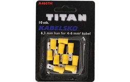 Kabelsko flatstift gul 10pk