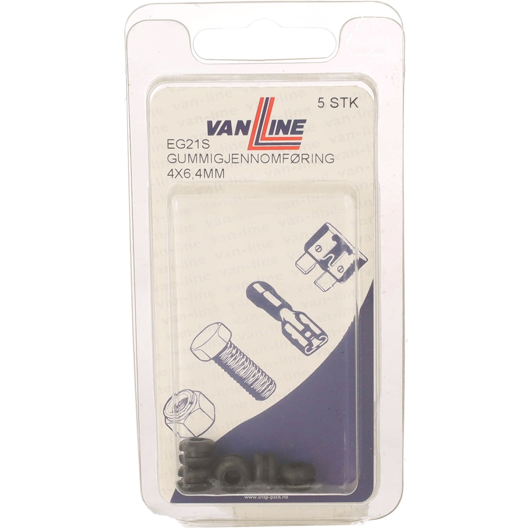 Gummigennemføring 4x4.6mm