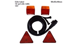 Trailerlygtes&aelig;t med kabel og 13-pin stik