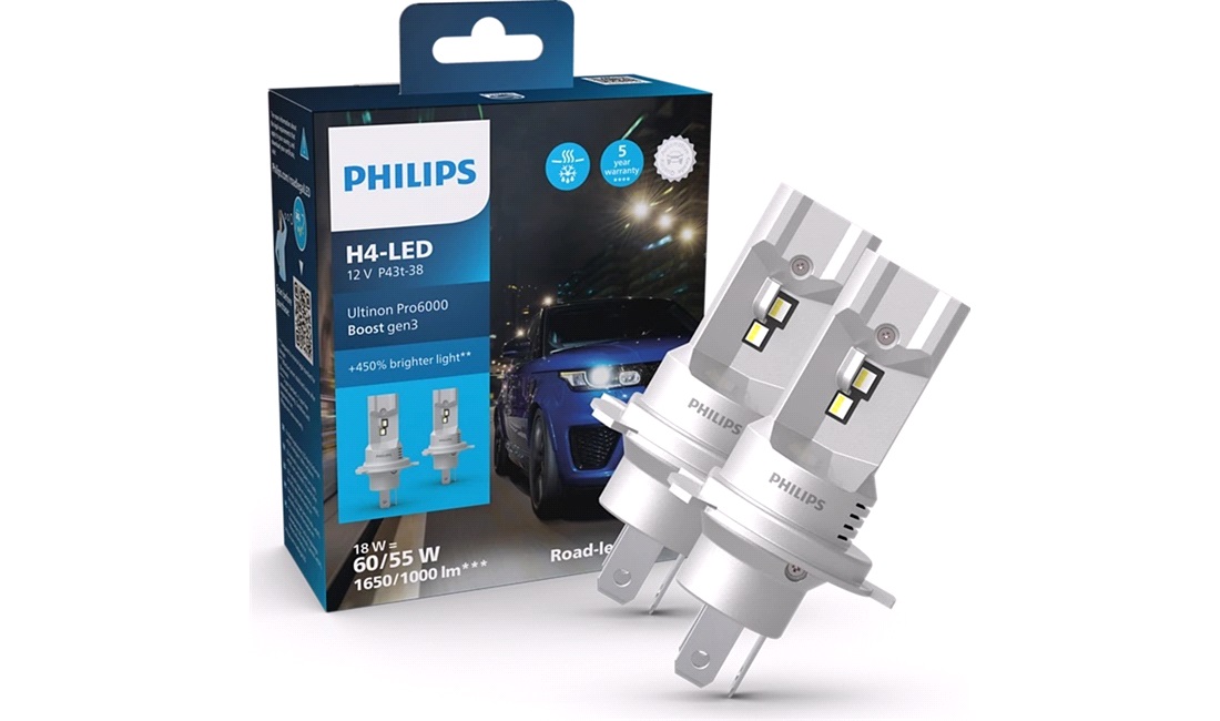  Pæresæt H4 Ultinon Pro6000 Boost gen3 - Philips