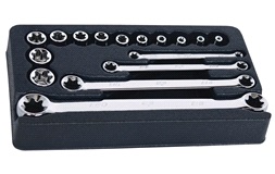 Topnøglesæt 3/8" E Torx 16 dele