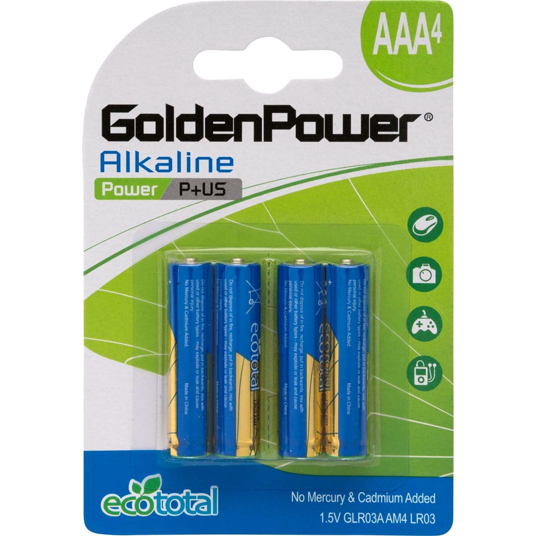 Goldenpower Alkaline Batteri Aaa Lr03 4-pakk