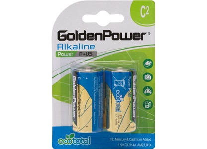 Alkaline C- batterier LR14 2-pack Tecxus