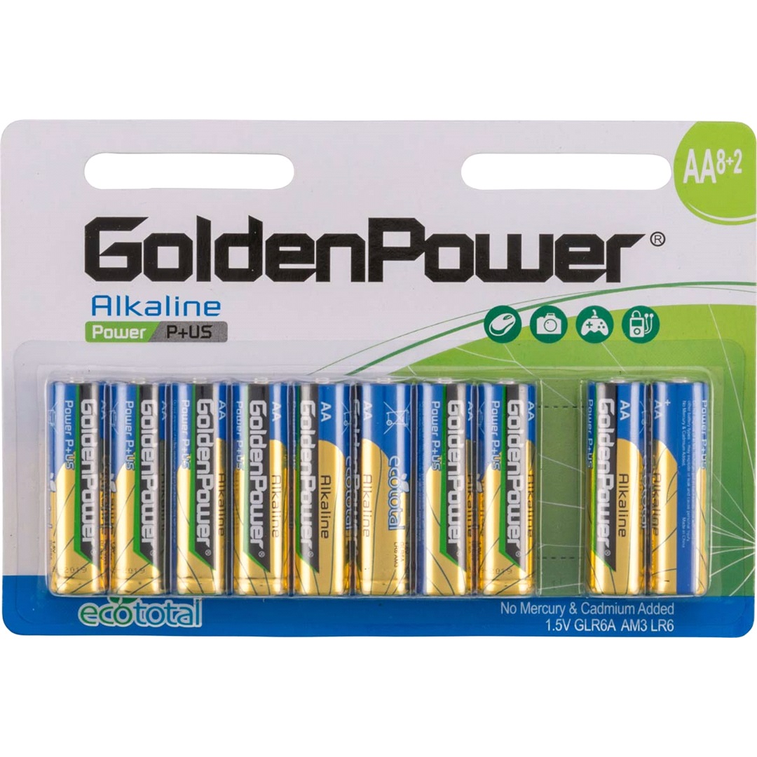 GoldenPower Alkaline AA-Batterier LR6 10-pack