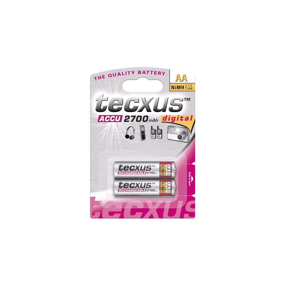 Tecxus Uppladdningsbara AA-batterier 2700 mAh
