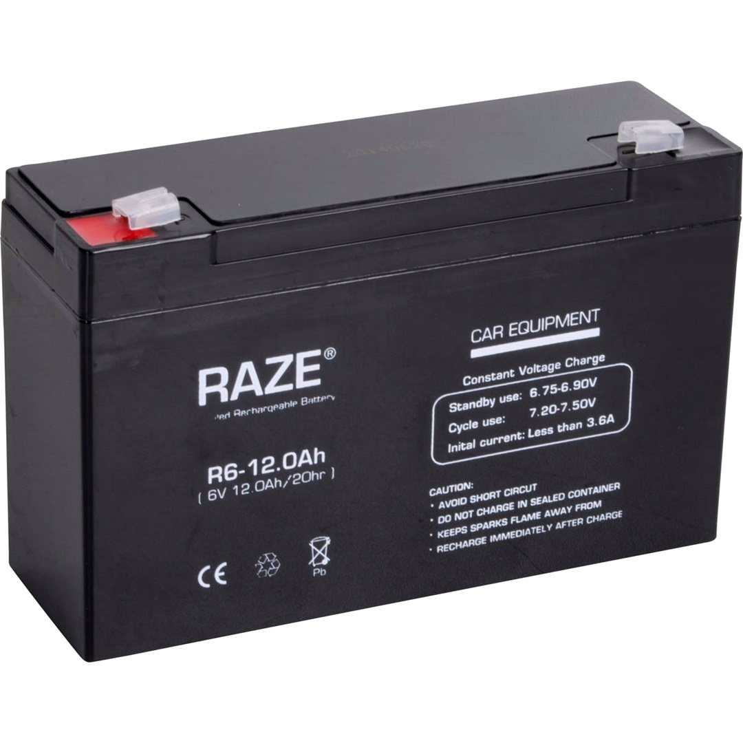 RAZE Stängt blybatteri, 6A 12Ah PS-6120