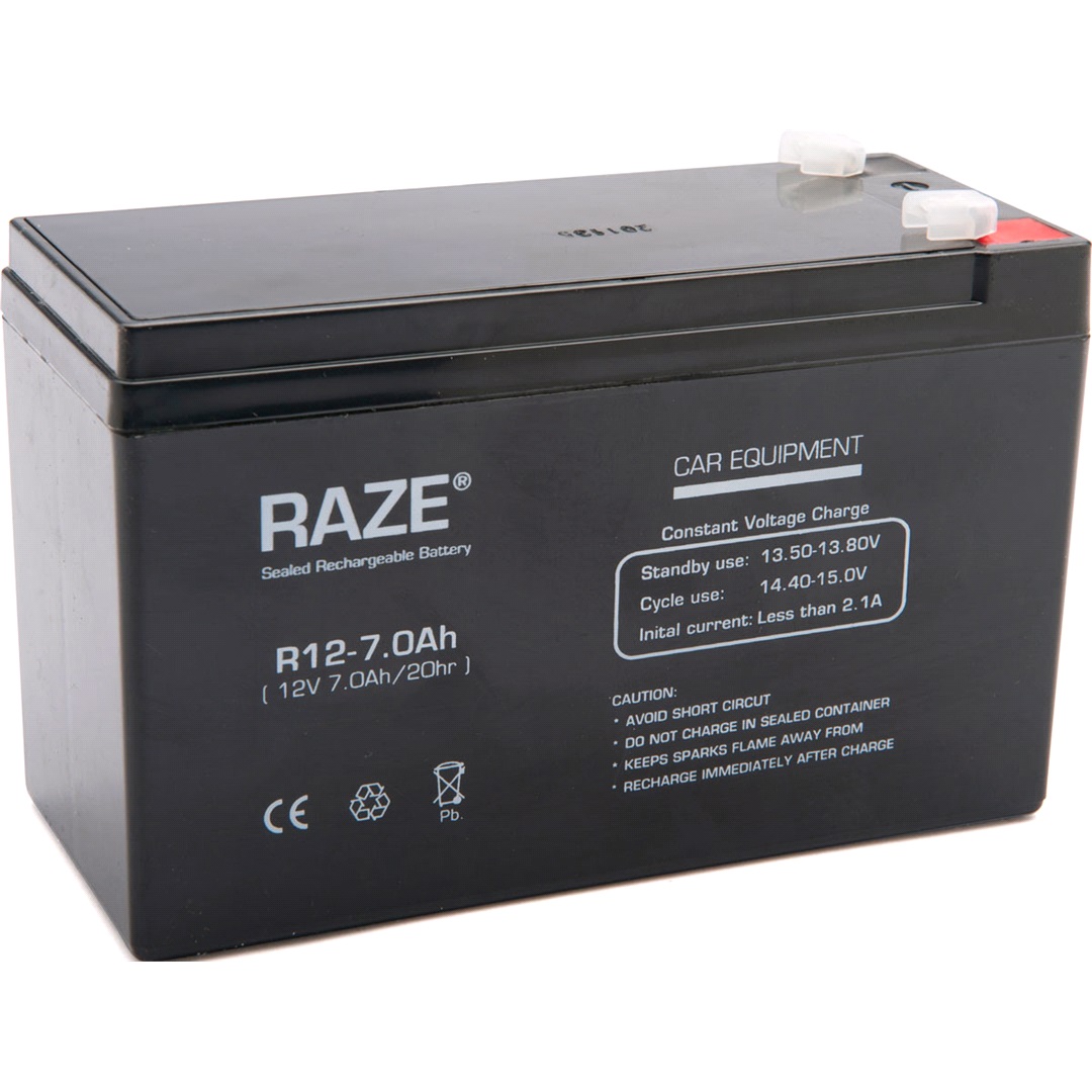 Raze Lukket Blybatteri, 12v 7ah, Ps-1270
